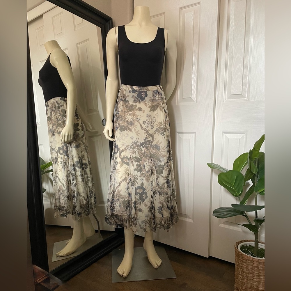 Vintage Coldwater Creek Silk Maxi Skirt